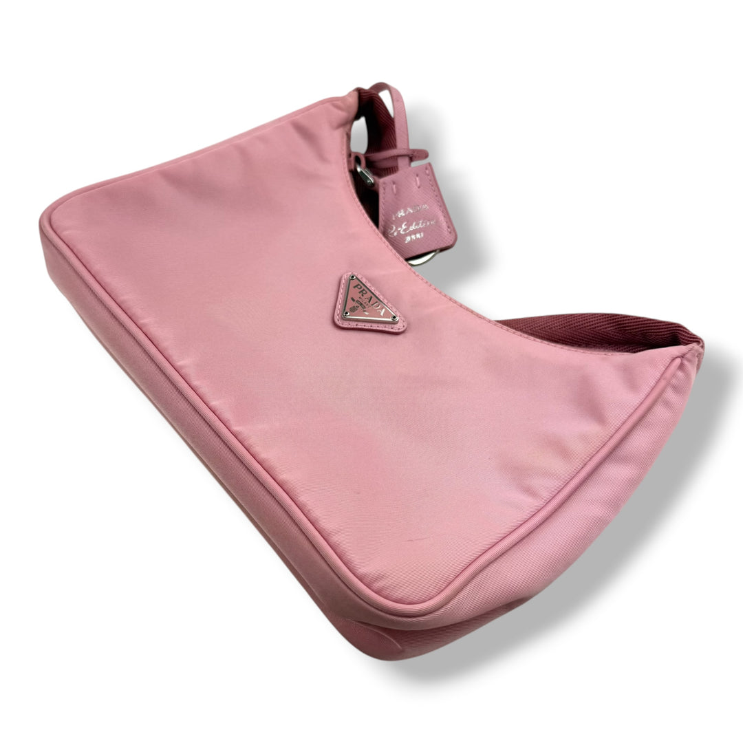 Prada Pink Nylon Re-Edition Pochette Handbag