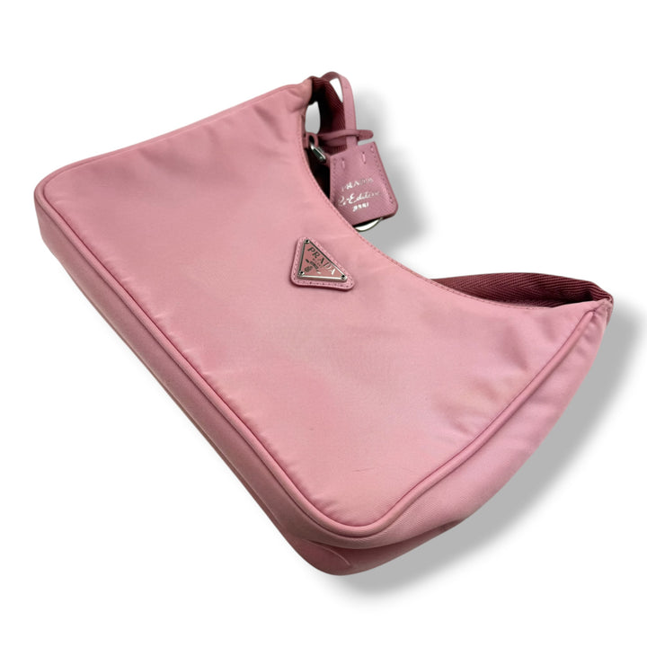 Prada Pink Nylon Re-Edition Pochette Handbag