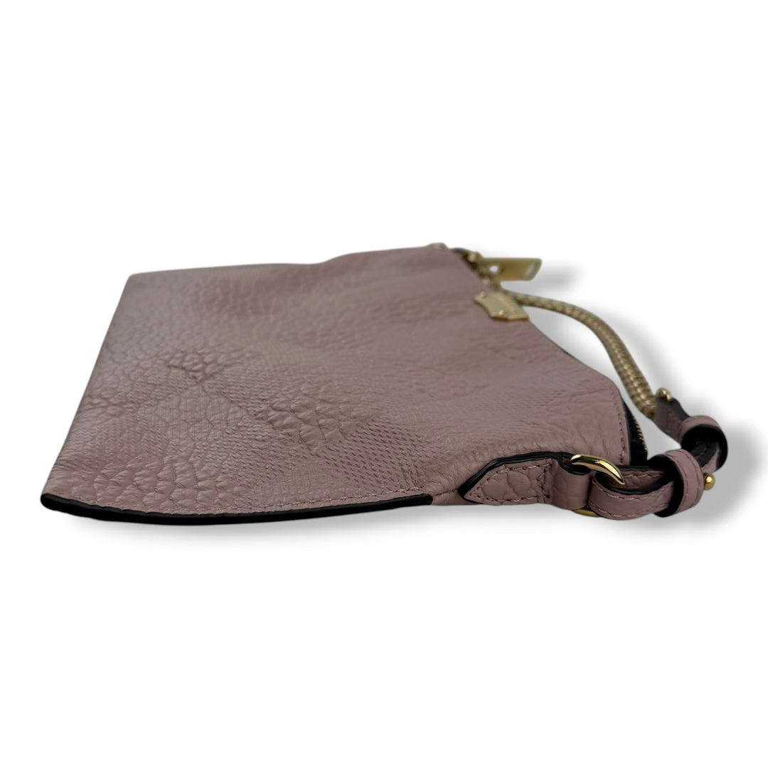 Burberry Pink Check Embossed Crossbody Handbag