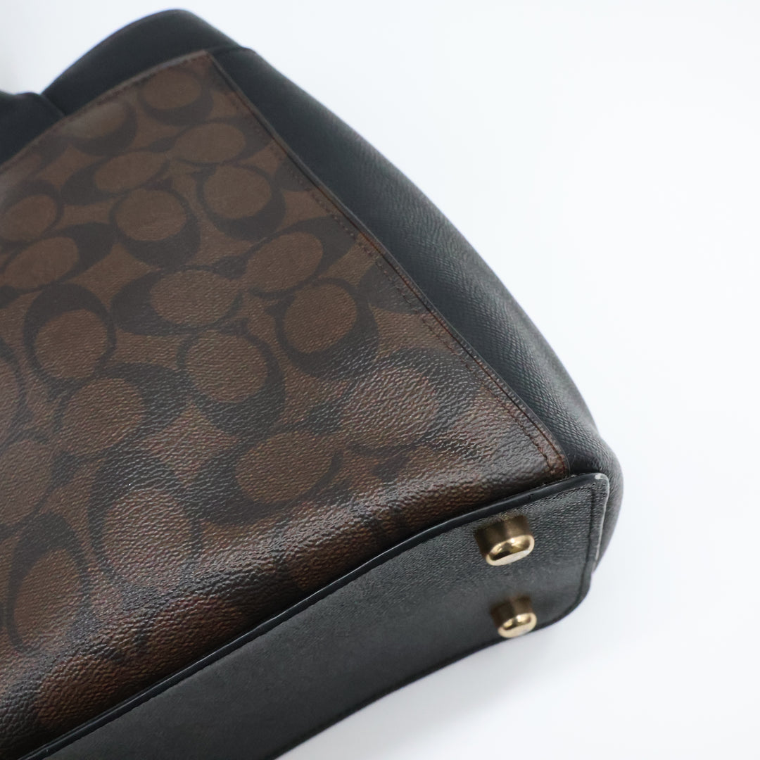 Coach Brown/Black Signature Tote Handbag
