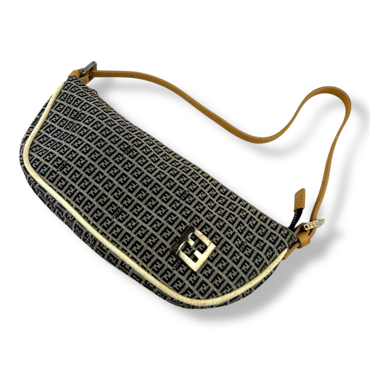 Fendi Grey Zucca Canvas Shoulder Handbag