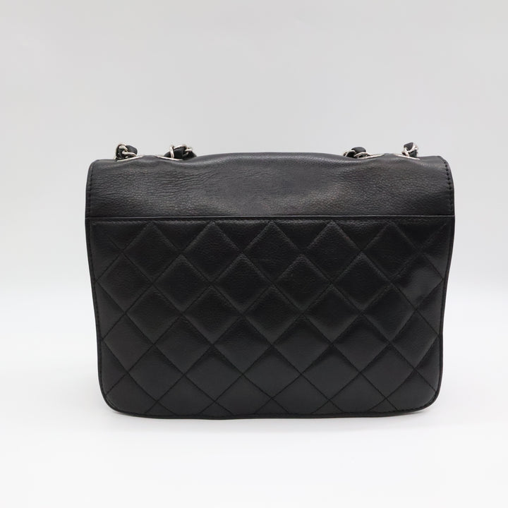 Chanel CC Black Caviar Box Flap Handbag