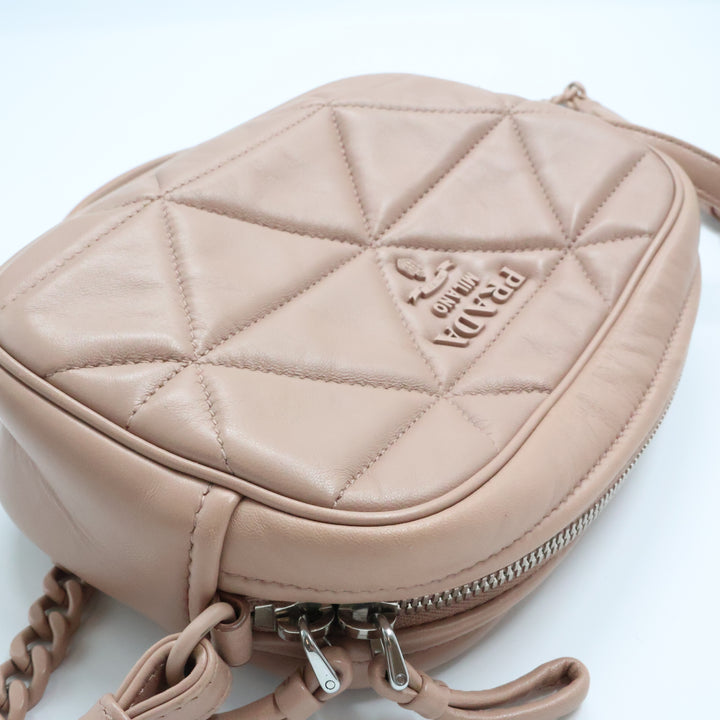 Prada Pink Nappa Gauffre Leather Camera Crossbody Handbag