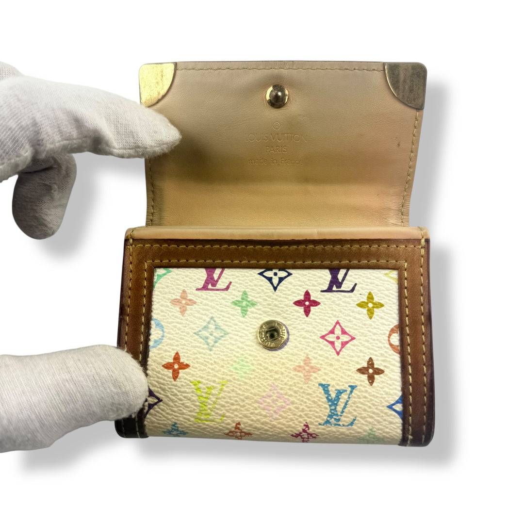 Louis Vuitton White Monogram Multicolour Coin Wallet