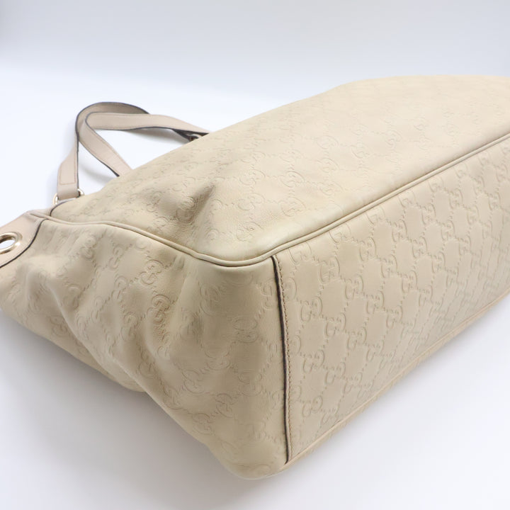 Gucci GG Beige Leather Tote Bag