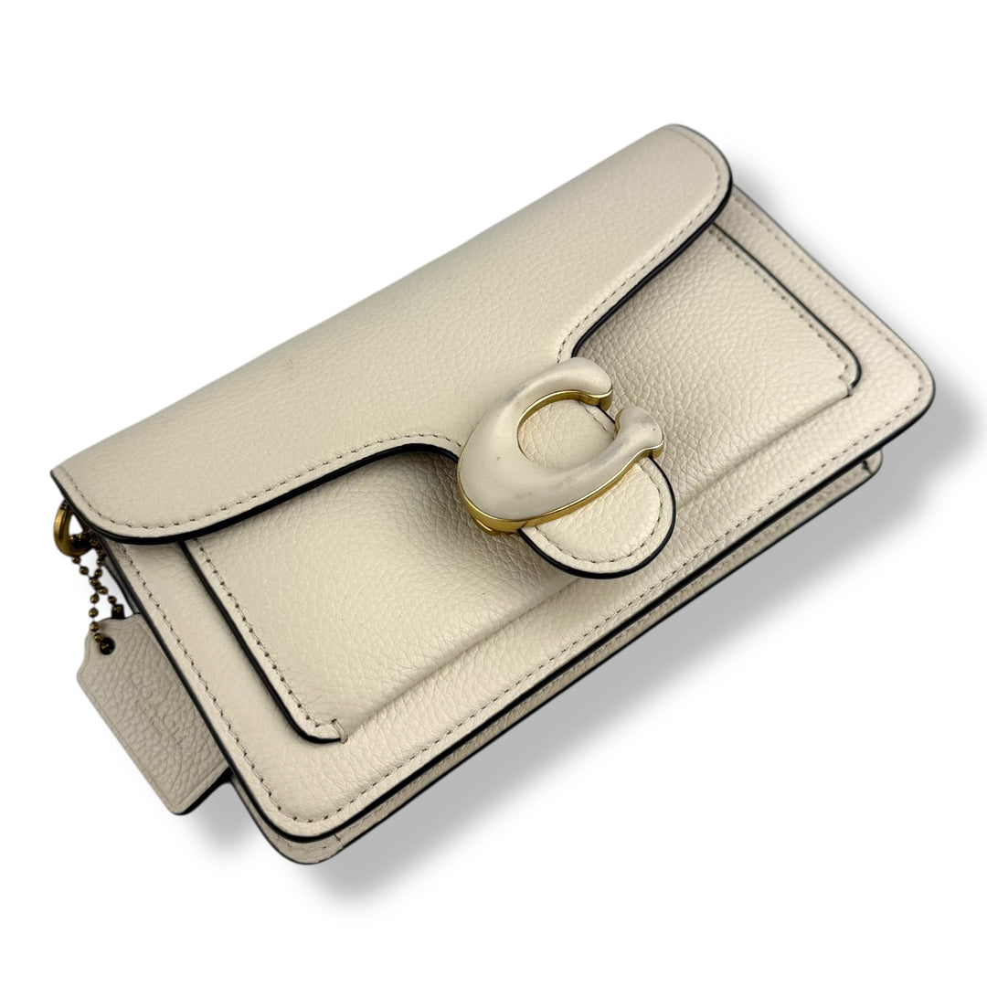 Coach Tabby Wallet On Chain Cream Leather Handbag