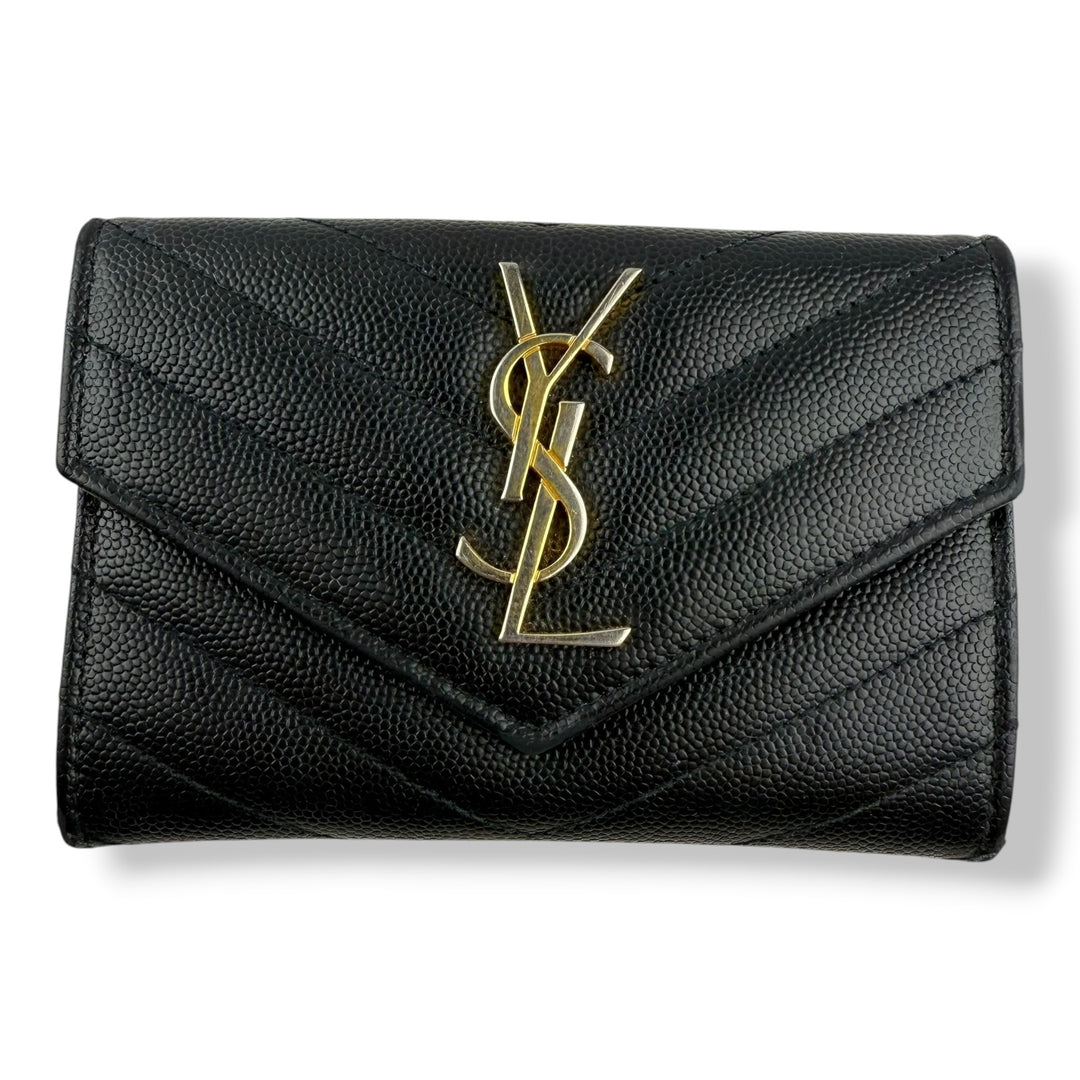 Saint Laurent Small Leather Black Purse