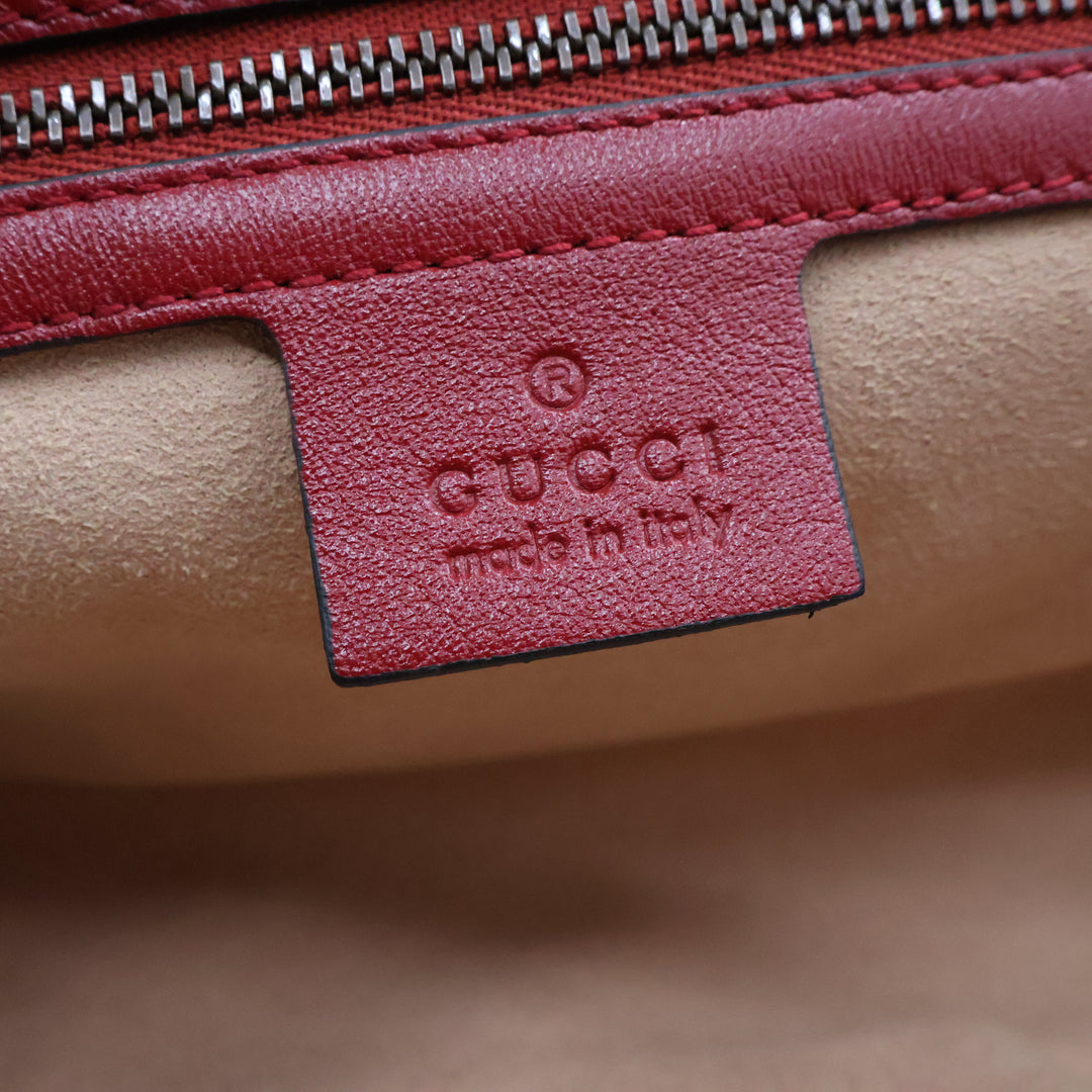 Gucci GG Marmont Black/Red Leather Medium Handbag Brand New