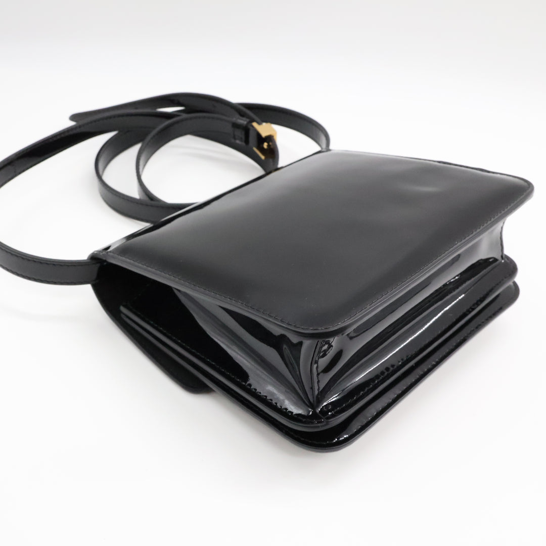 Fendi Black Patent Leather Karligraphy Crossbody Bag