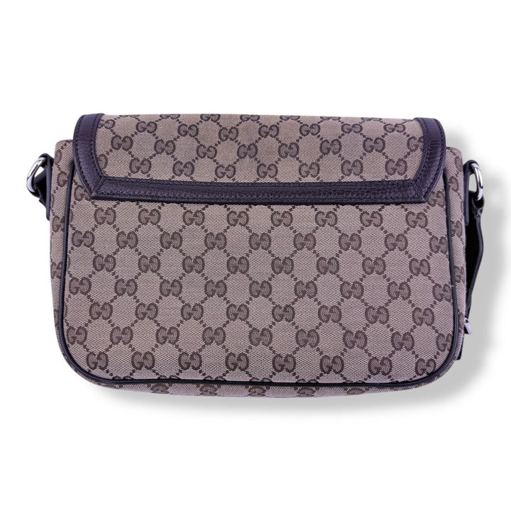Gucci Beige GG Monogram Crossbody Messenger Bag