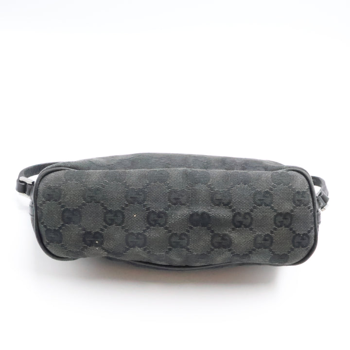 Gucci GG Supreme Black Boat Pochette Handbag