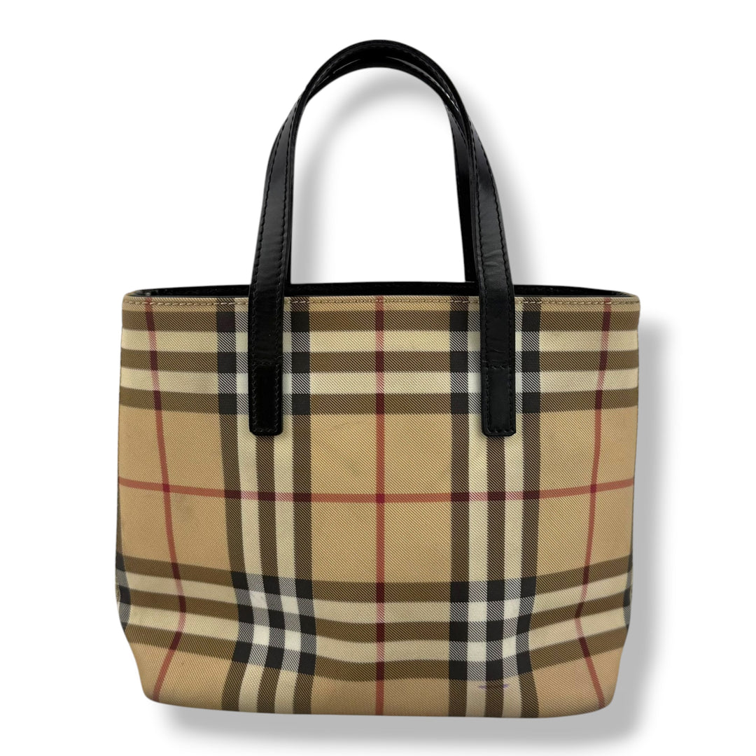 Burberry Nova Check Mini Beige Tote Handbag