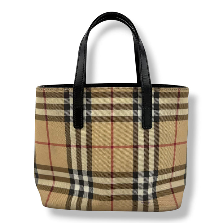 Burberry Nova Check Mini Beige Tote Handbag
