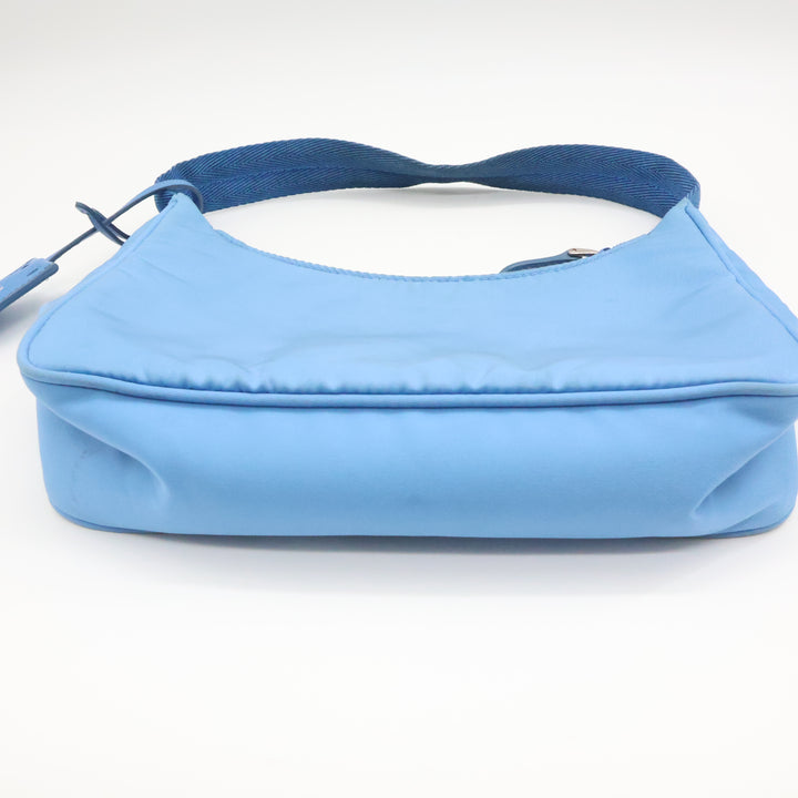 Prada Blue Nylon Re-Nylon Re-Edition 2000 Pochette Handbag