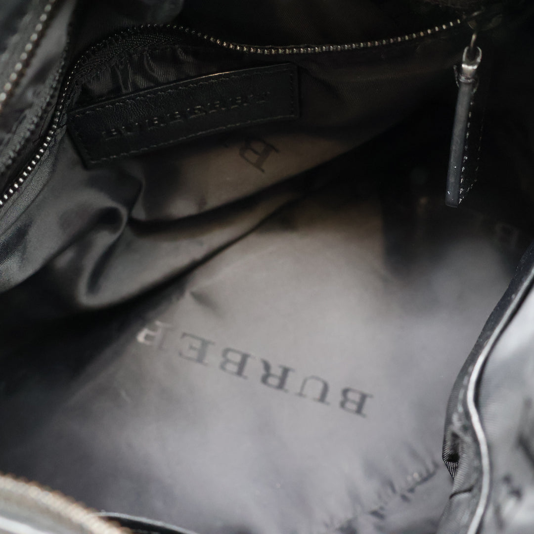Burberry Black Leather Stud Bowling Bag