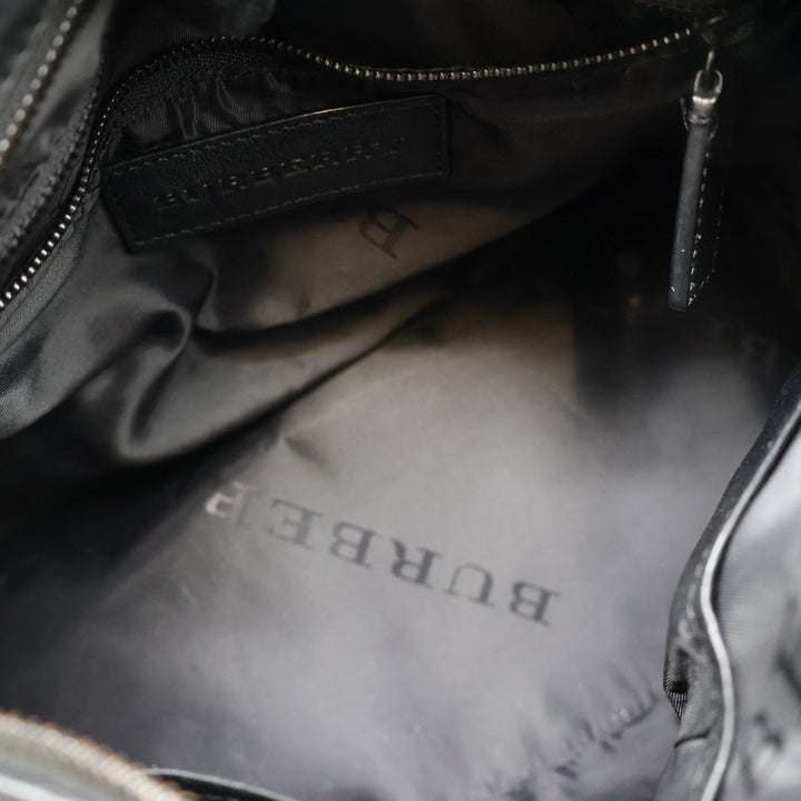 Burberry Black Leather Stud Bowling Bag