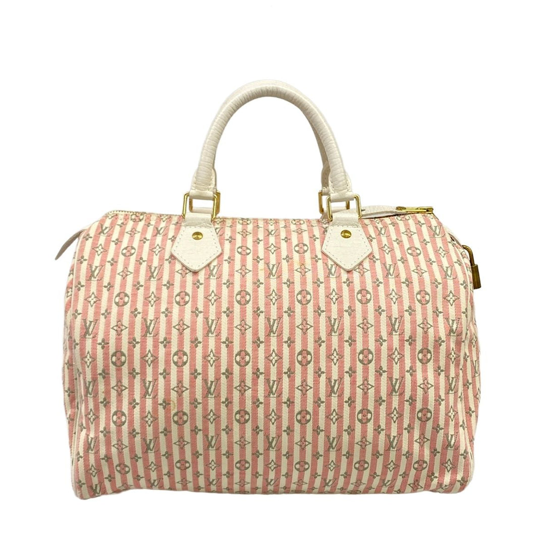 Louis Vuitton Lin Croisette Pink Speedy 30 Handbag
