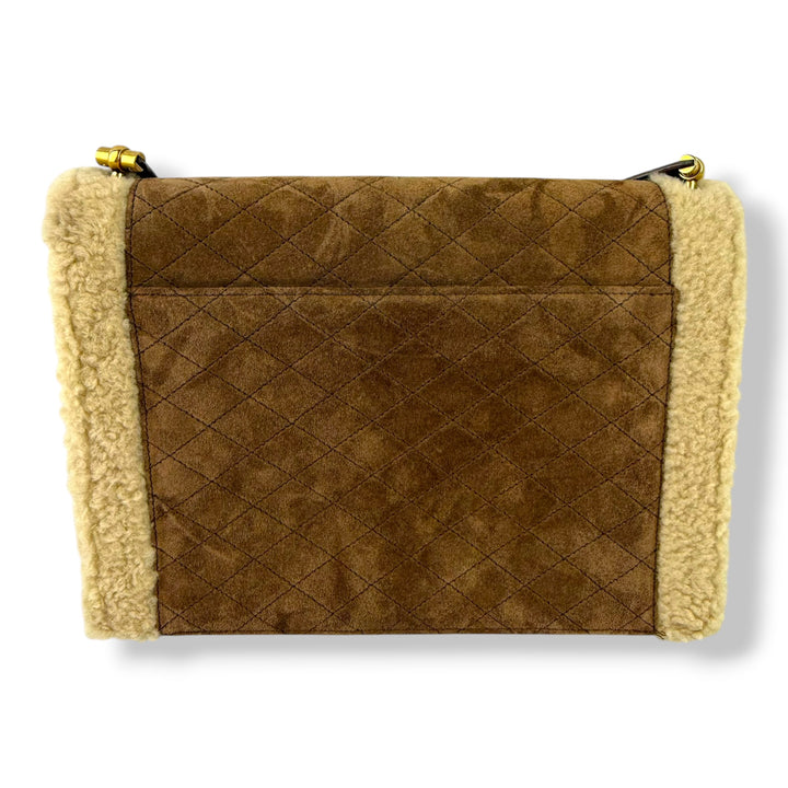 YSL Saint Laurent Gaby Brown Suede Shoulder Bag