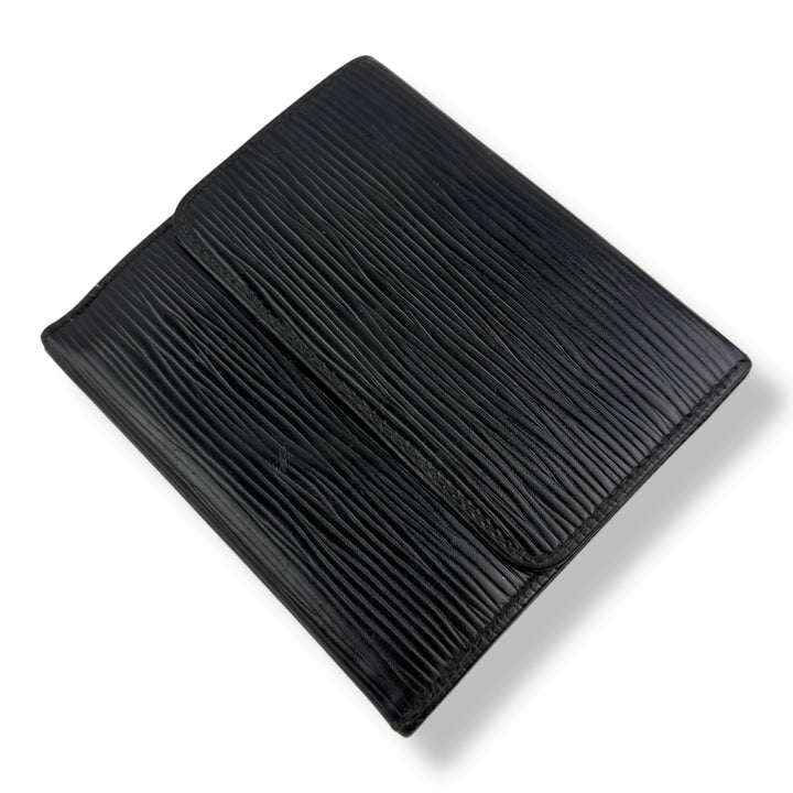 Louis Vuitton Vintage Black Epi Compact Bifold Wallet Purse
