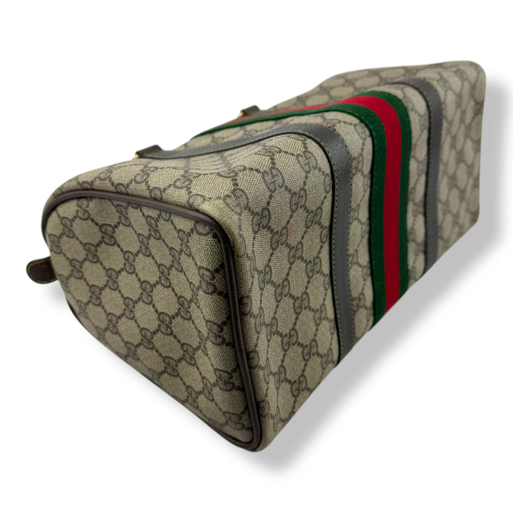 Gucci Beige GG Monogram Boston Canvas Bag