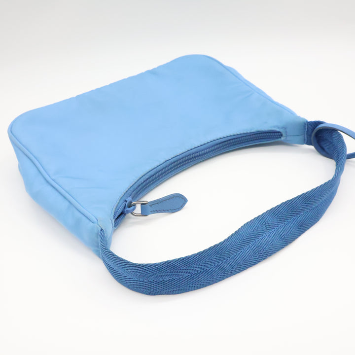 Prada Blue Nylon Re-Nylon Re-Edition 2000 Pochette Handbag