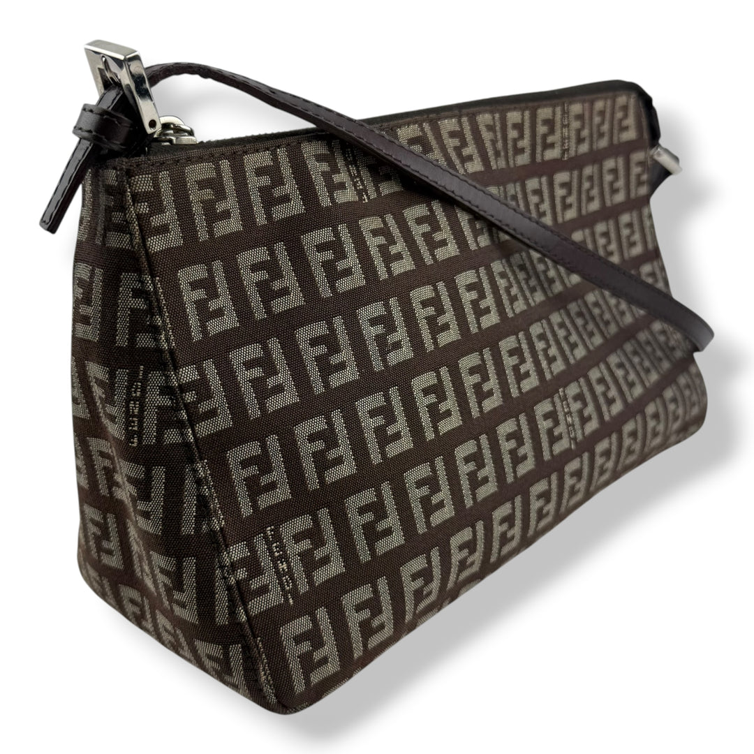 Fendi FF Zucca Mamma Baguette Brown Handbag