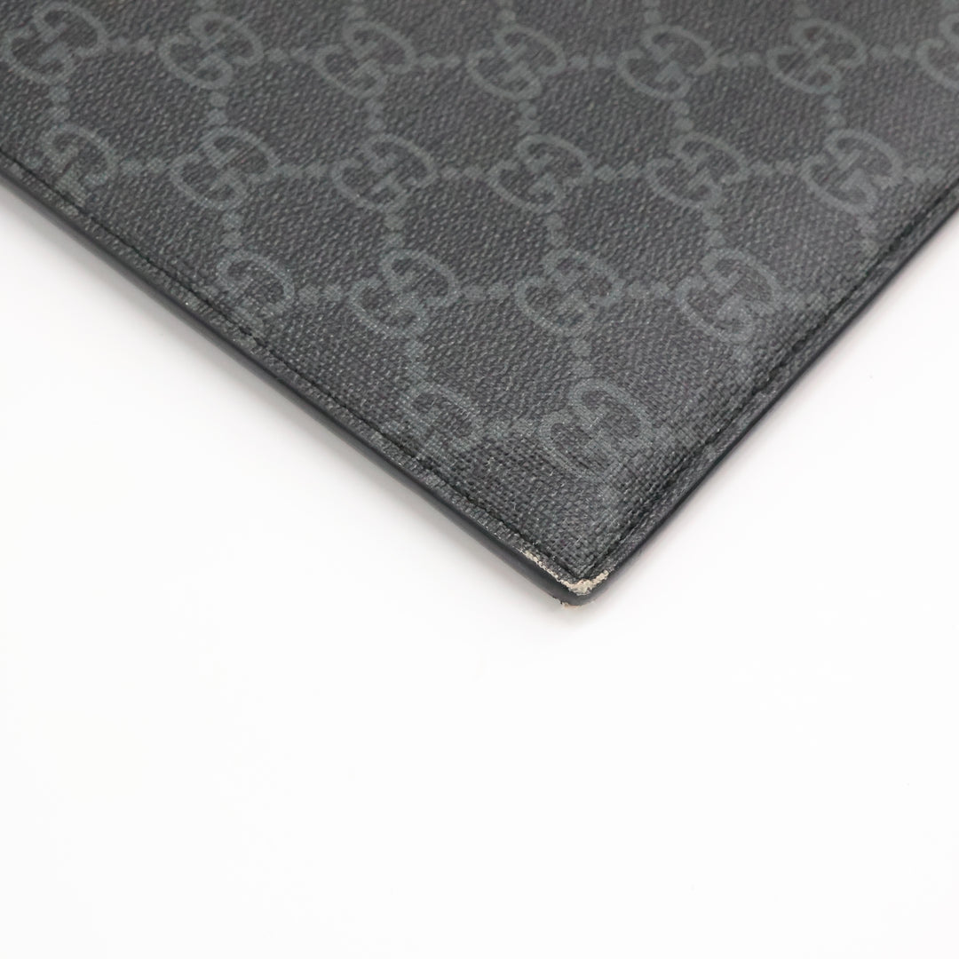 Gucci Canvas GG Supreme Black Snake Clutch Pouch Bag