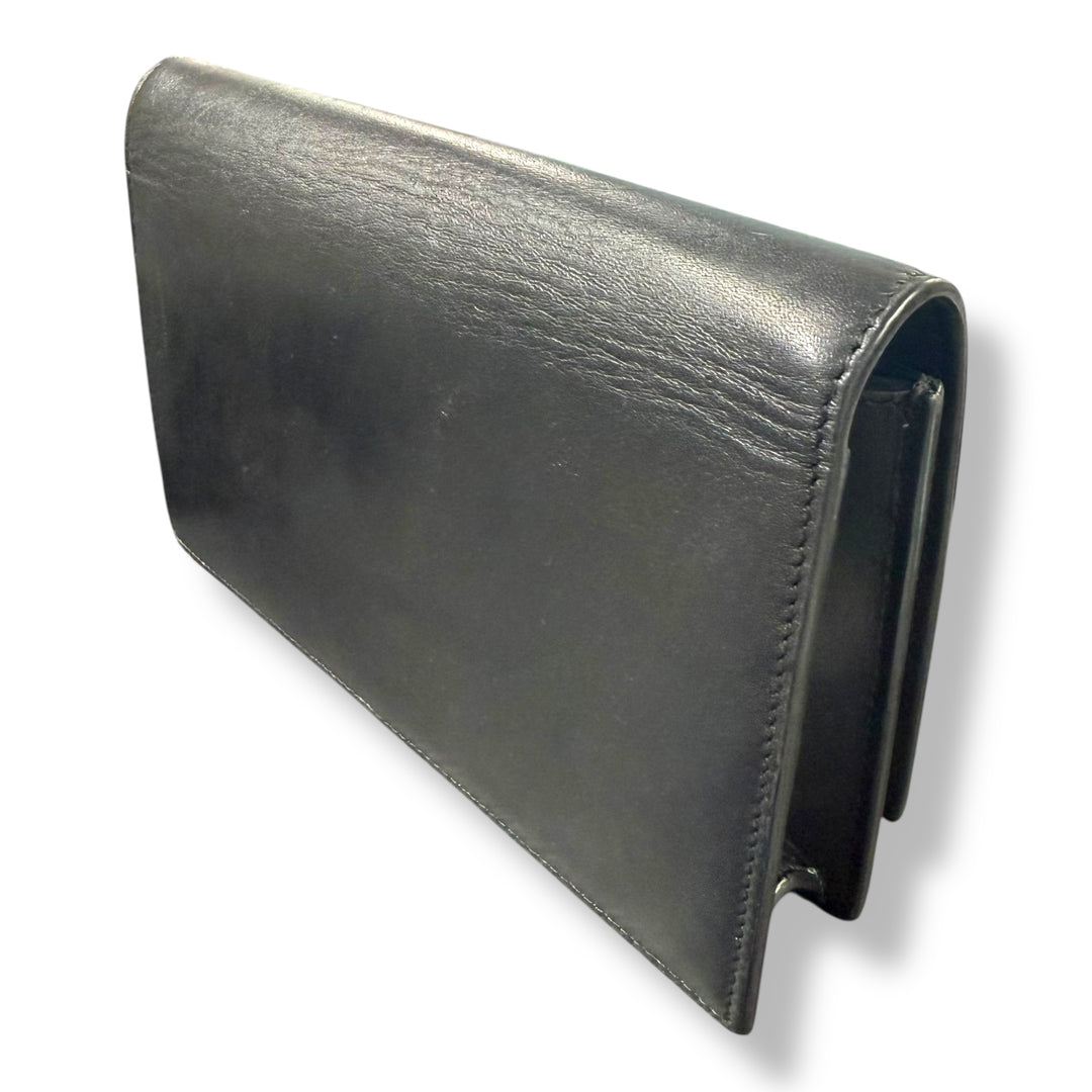 Saint Laurent YSL Black Leather Kate Tassel Wallet On Chain Handbag