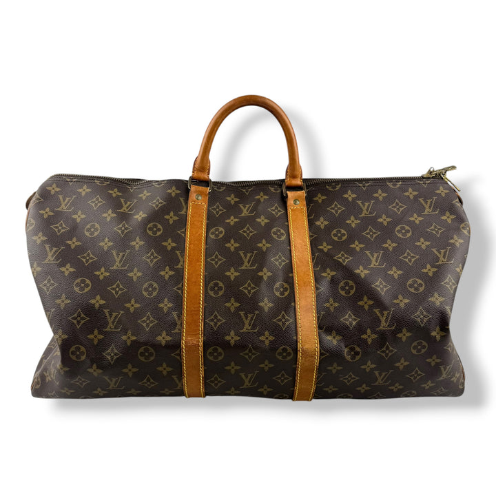 Louis Vuitton Vintage Brown Monogram 55 Keepall Duffle Bag