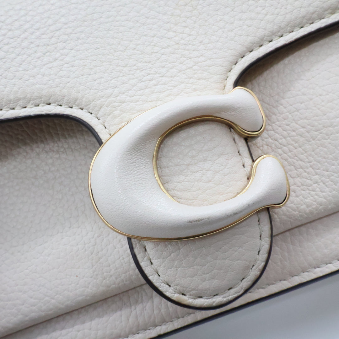 Coach Tabby Wallet On Chain Cream Leather Handbag