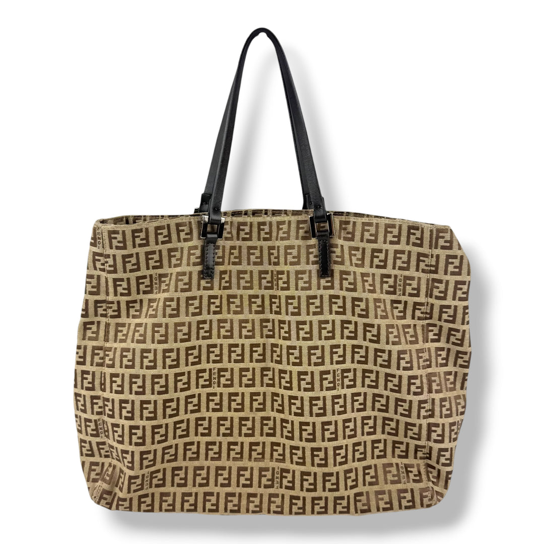 Fendi Zucca Beige Monogram Tote Handbag