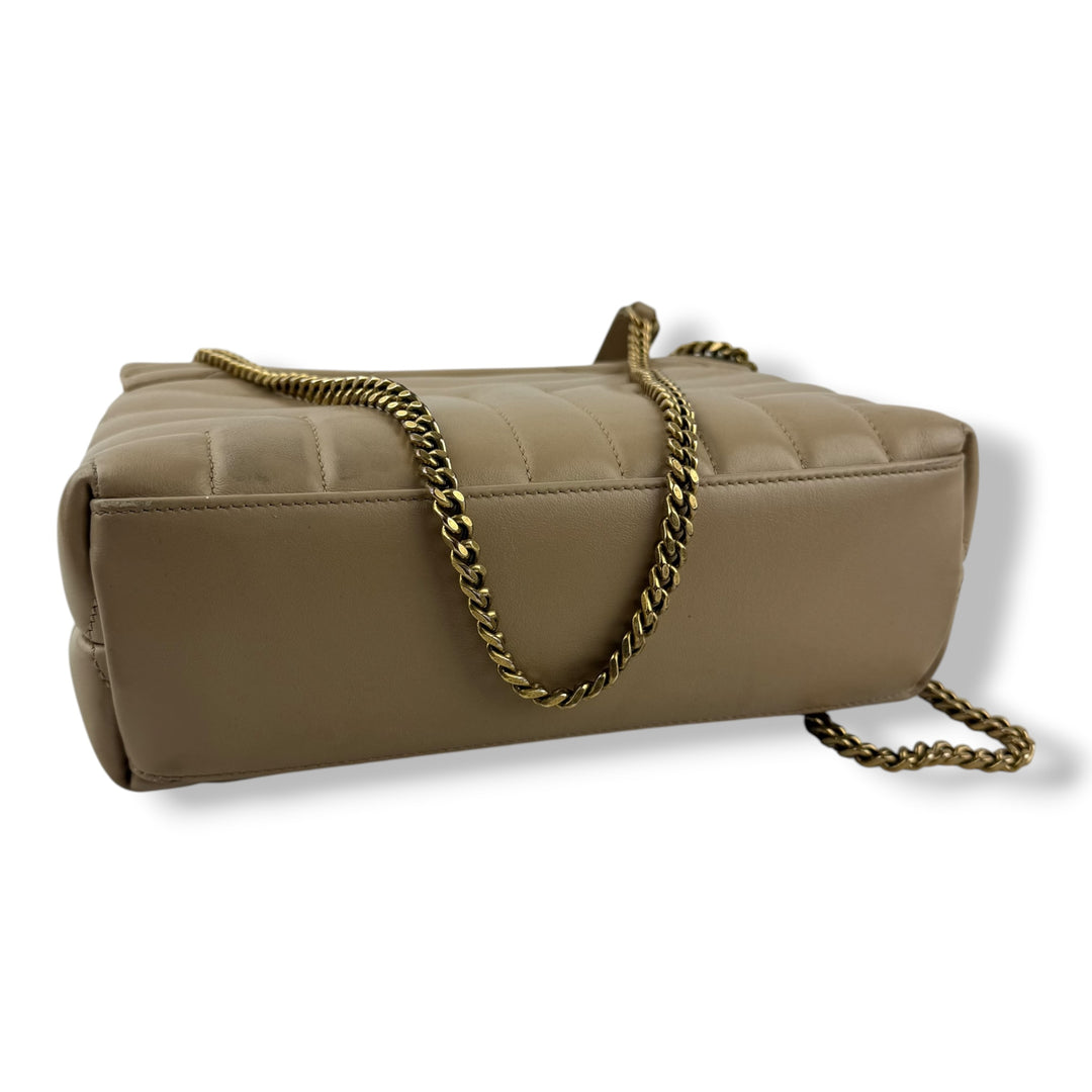 Saint Laurent YSL Beige LouLou Small Quilted Leather Handbag