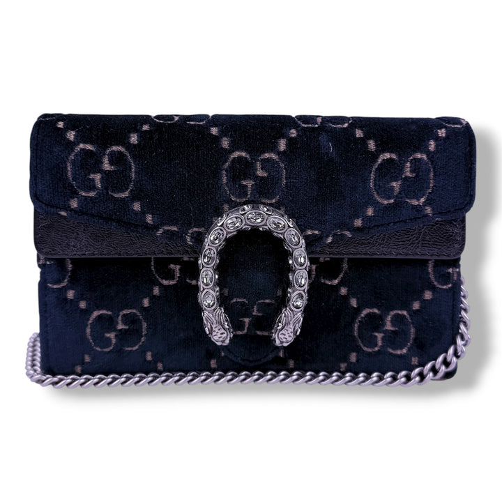 Gucci GG Dionysus Navy Velvet Super Mini Handbag