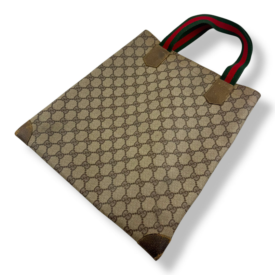 Gucci GG Sherry Line Monogram Beige Tote Handbag