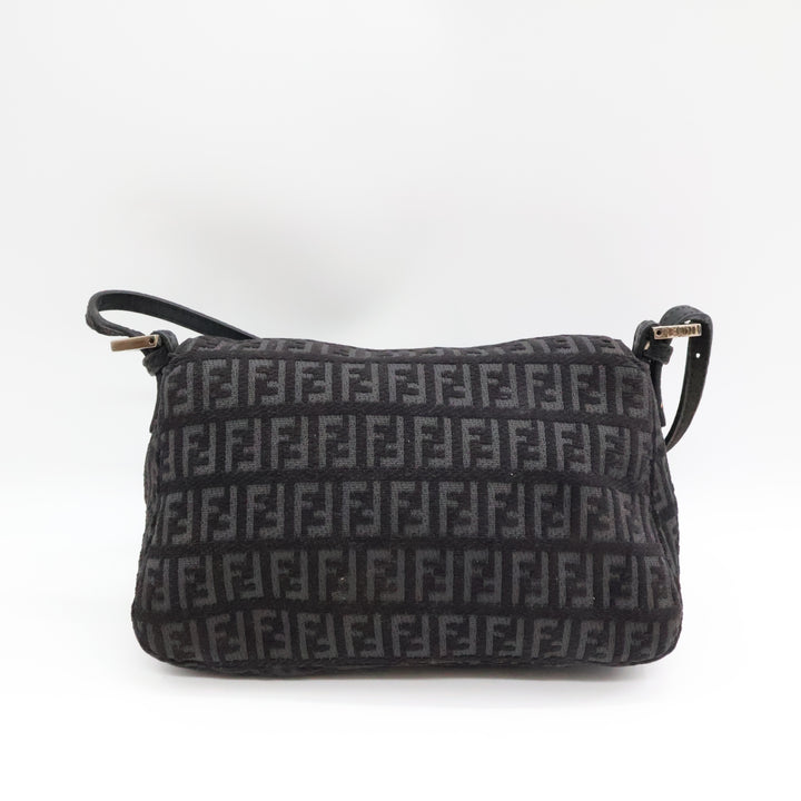 Fendi FF Zucca Mamma Baguette Black Shoulder Handbag