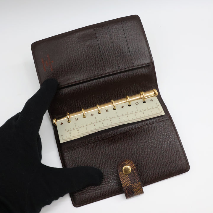 Louis Vuitton Brown Damier PM Ring Agenda Wallet