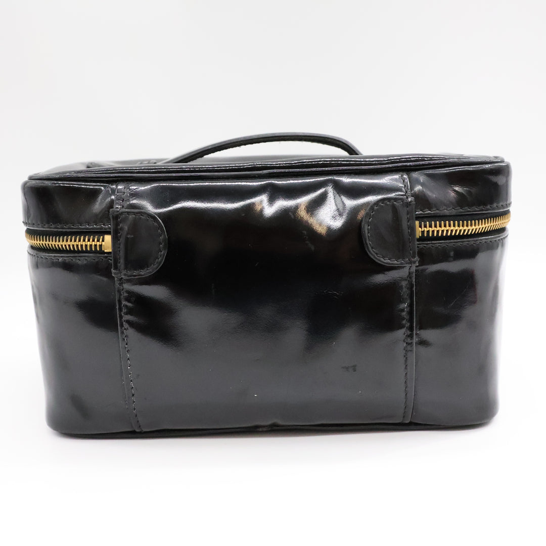 Chanel Black Patent Vanity Bag