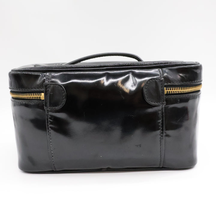Chanel Black Patent Vanity Bag