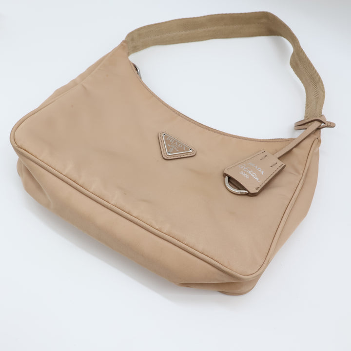 Prada Beige Nylon Re-Nylon Re-Edition 2000 Pochette Handbag