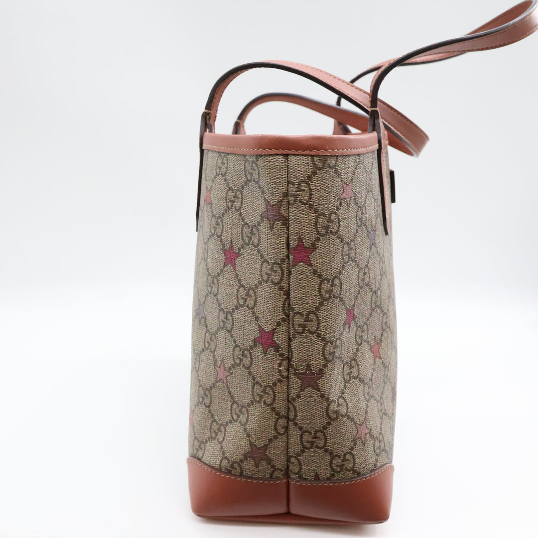 Gucci GG Beige Supreme Stars Canvas Tote Bag