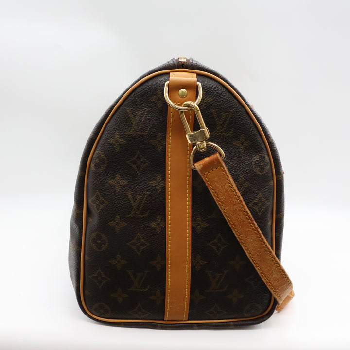Louis Vuitton Bandouliere Vintage Brown Monogram 45 Keepall Duffle Bag