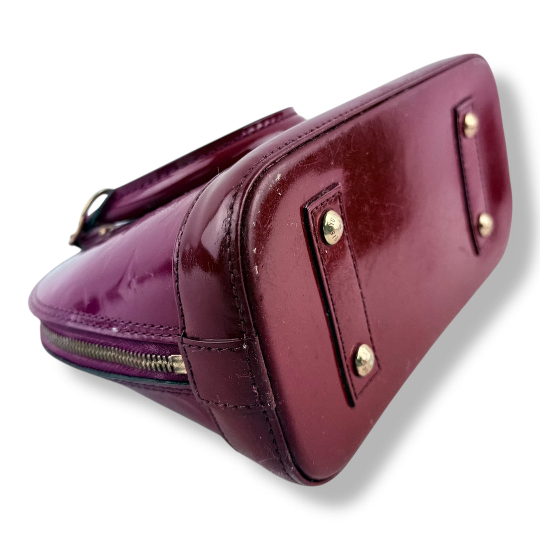 Louis Vuitton Alma BB Vernis Red Monogram Handbag