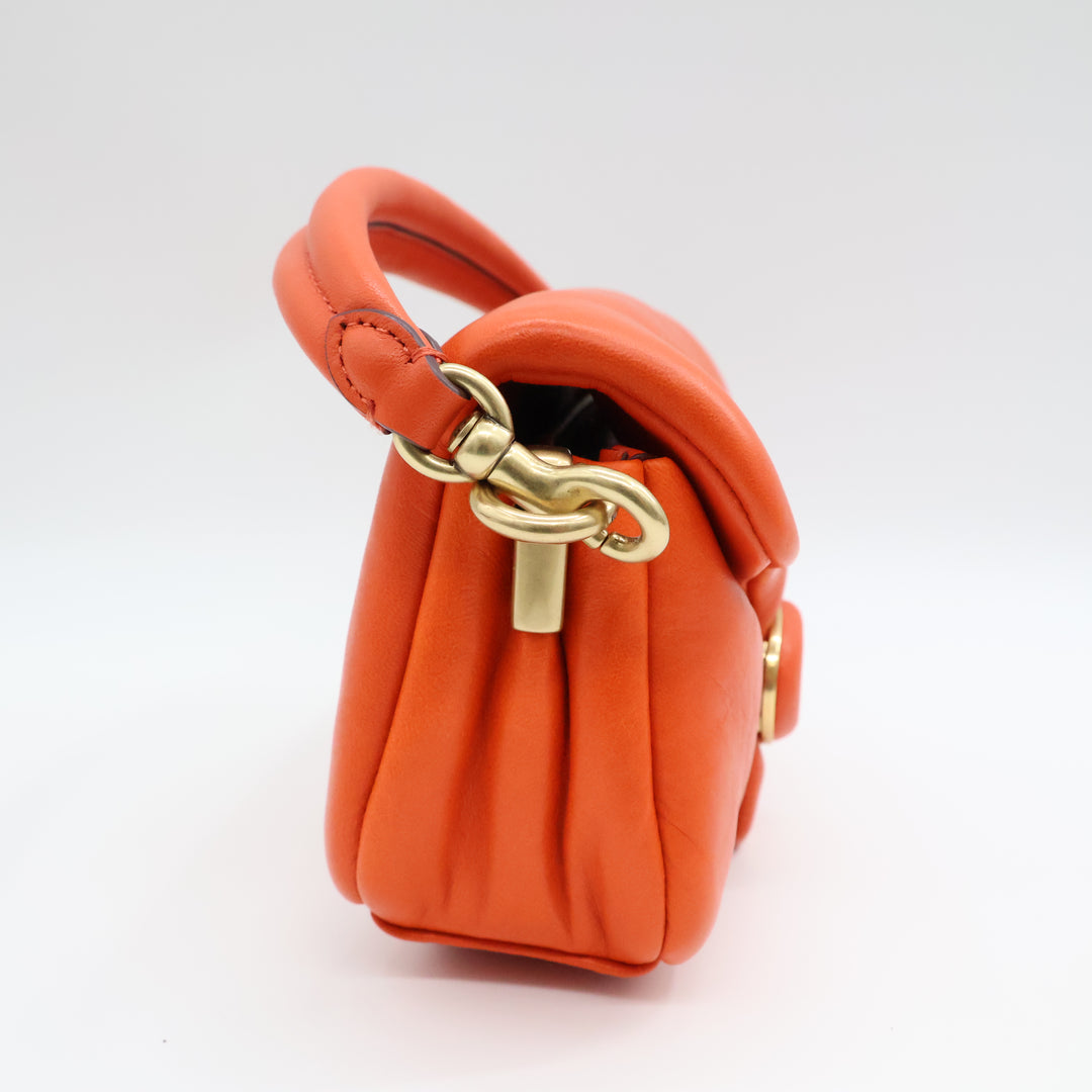 Coach Pillow Tabby 18 Orange Leather Handbag