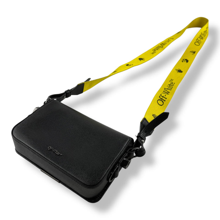 Off-White Mini Binder Black Clip Flap Crossbody Bag