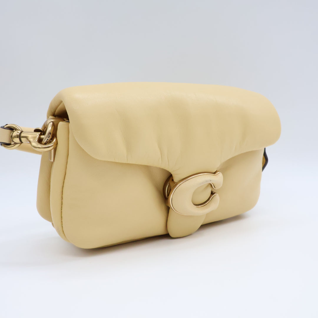 Coach Pillow Tabby 18 Beige Leather Handbag
