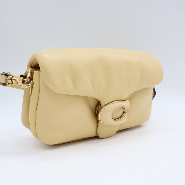 Coach Pillow Tabby 18 Beige Leather Handbag