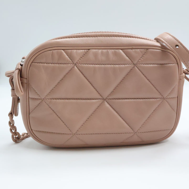 Prada Pink Nappa Gauffre Leather Camera Crossbody Handbag