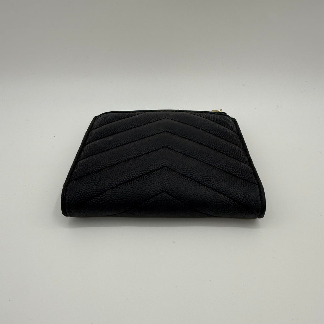 YSL Saint Laurent Black Cassandre Bifold Wallet