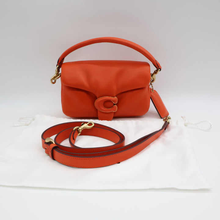 Coach Pillow Tabby 18 Orange Leather Handbag