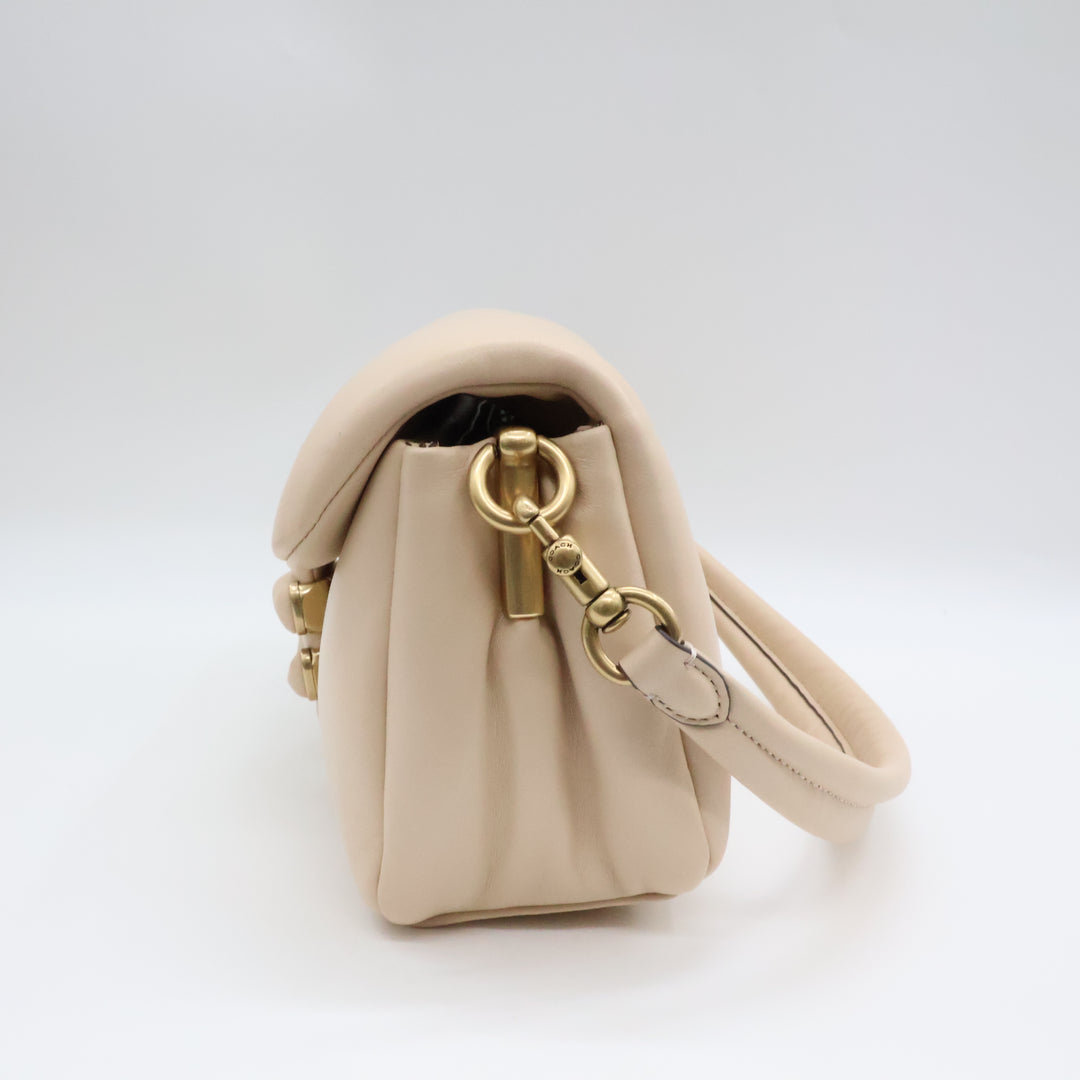 Coach Pillow Tabby 26 Beige Leather Crossbody Handbag